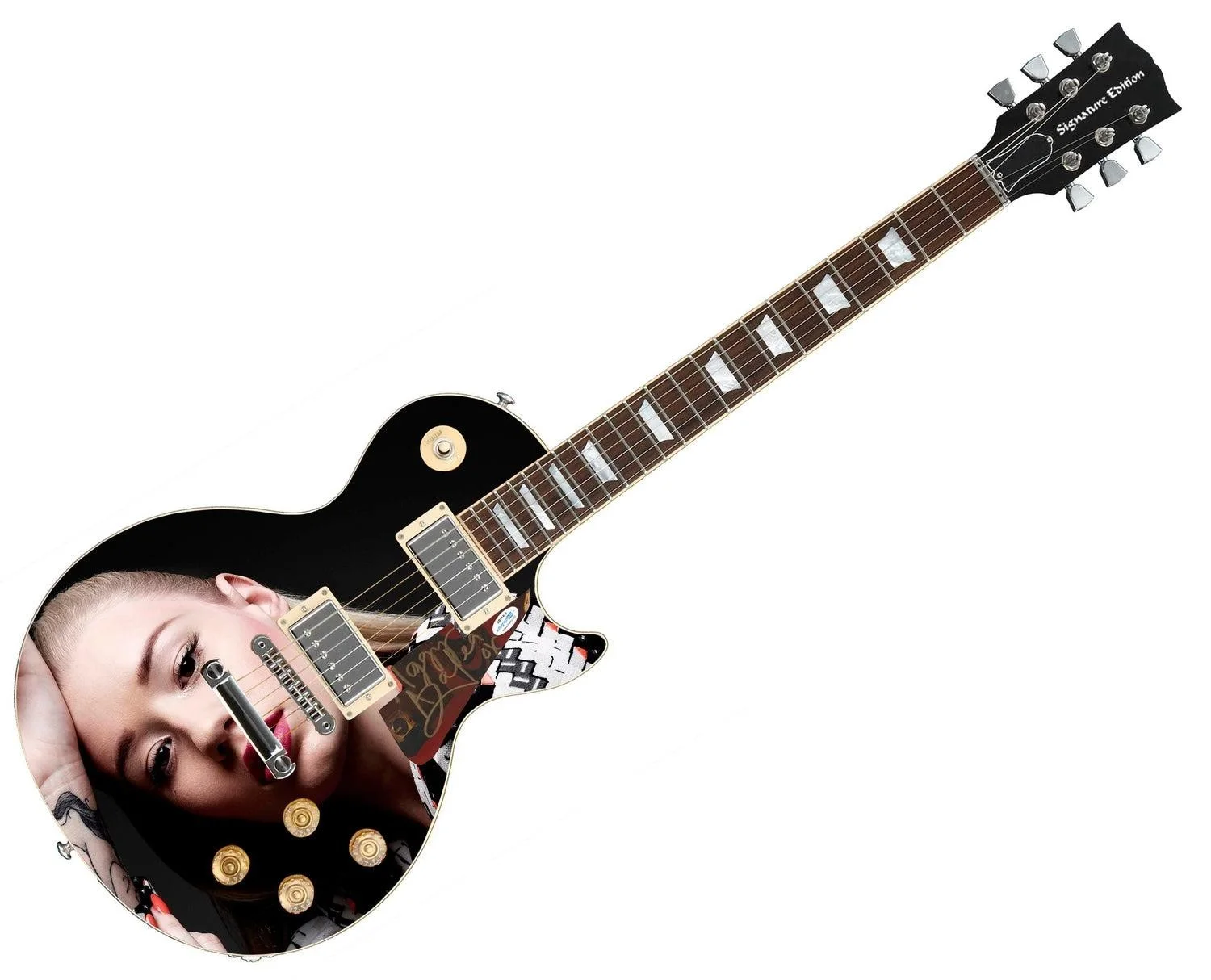 Iggy Azalea Signed Autographed Custom Photo Graphics Guitar ACOA, image 3