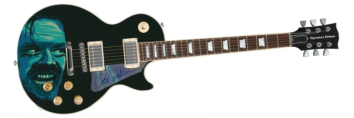 Jack Nicholson The Shining Here?s Johnny Signed 1/1 Custom Graphics Guitar, image 2