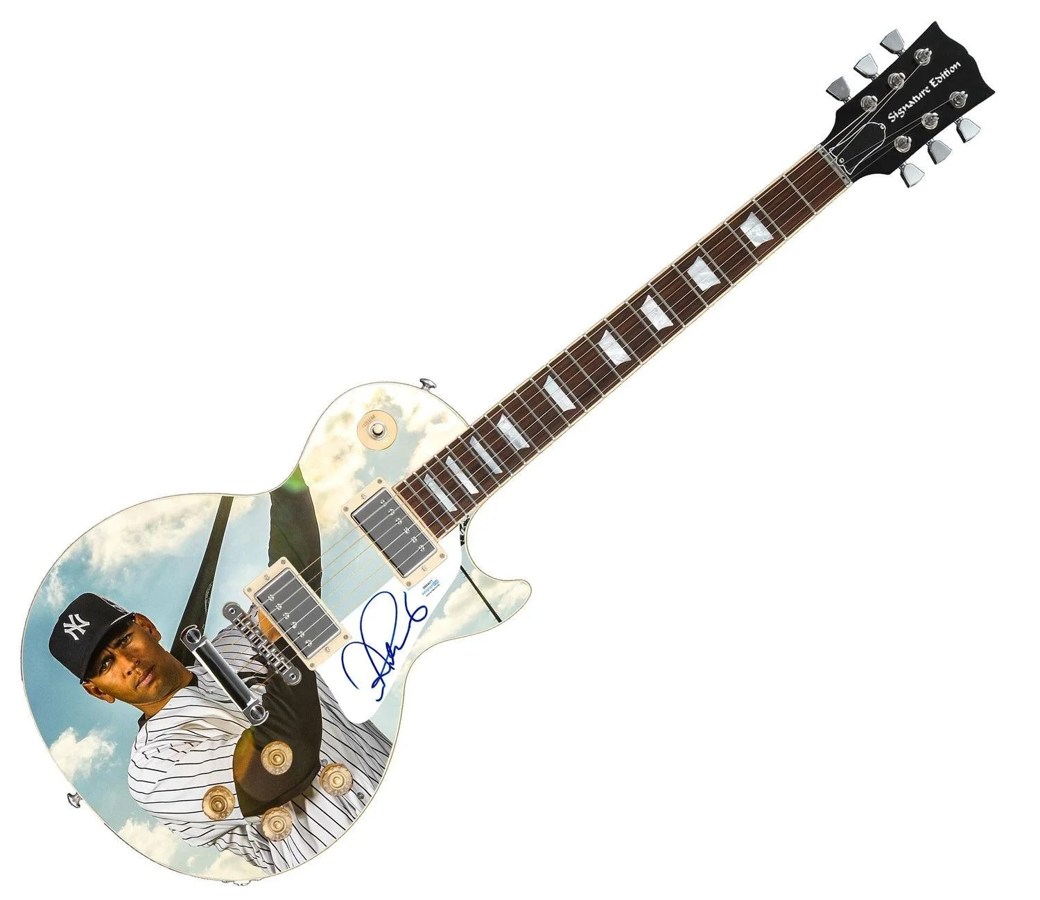 Alex Rodriguez New York NY Yankees Autographed Custom Graphics 1/1 Photo Guitar, изображение 3