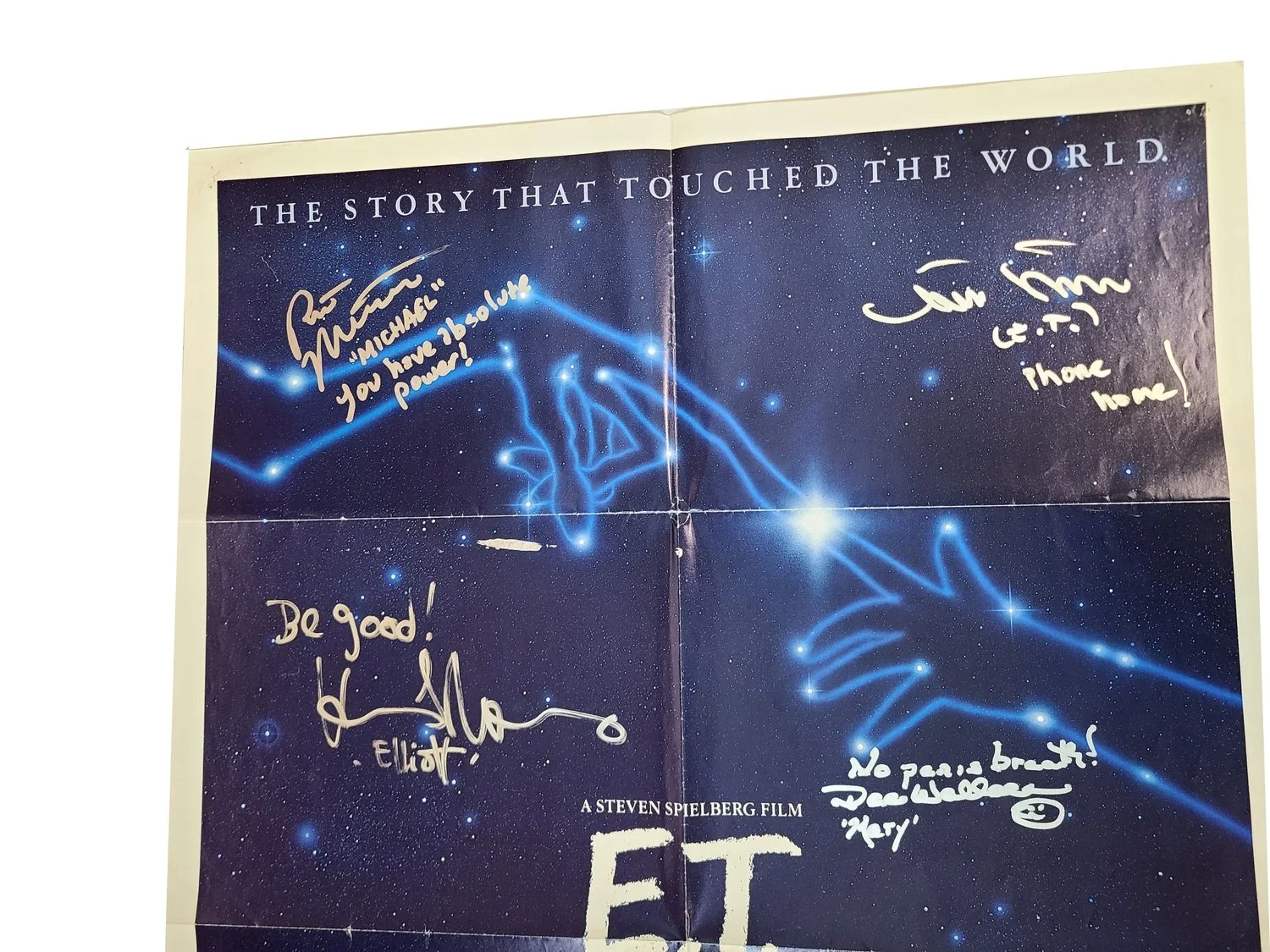E.T. The Extra Terrestrial Cast Autographed Original Poster w Quotes Exact Proof, image 2