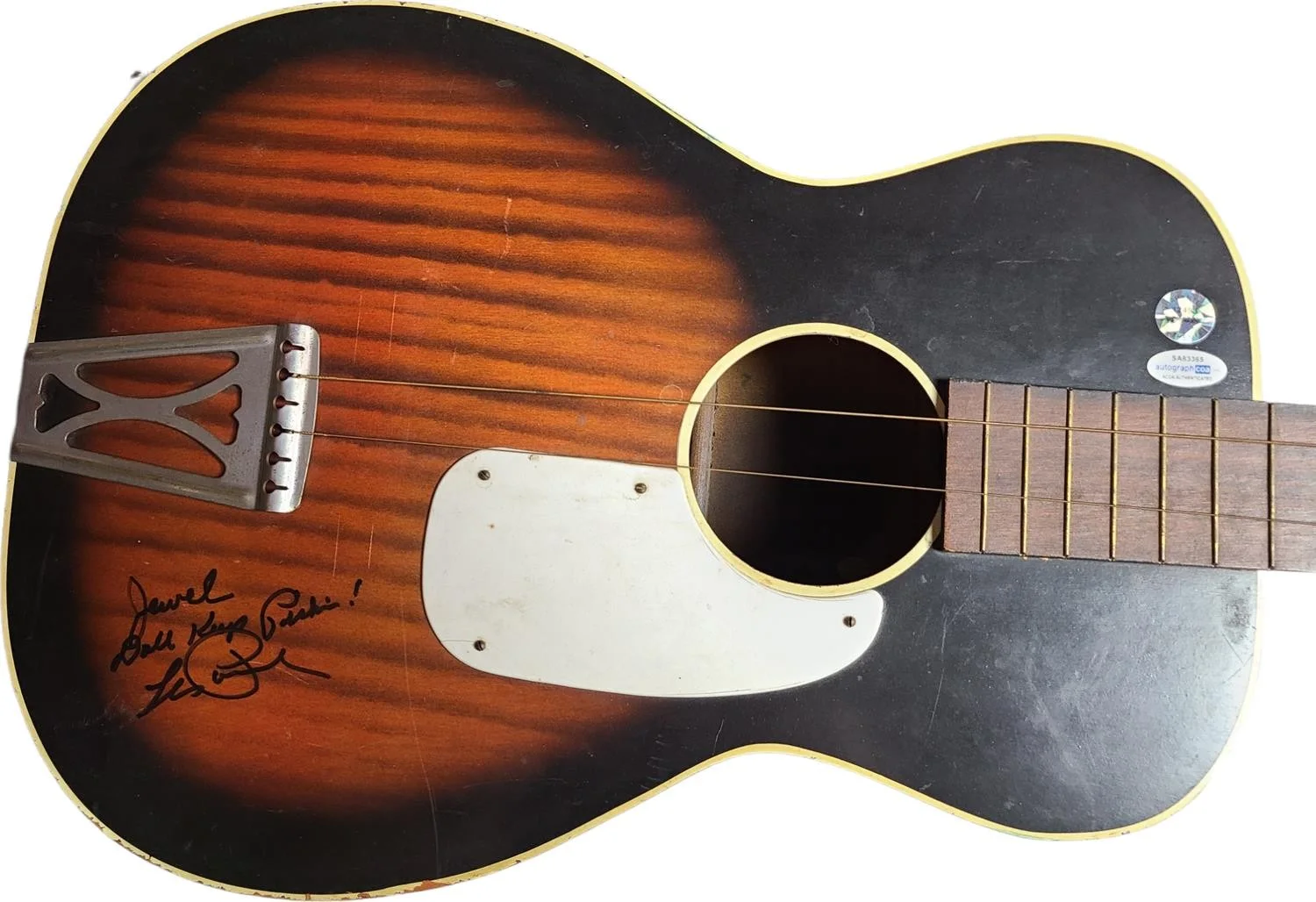 Les Paul Autographed To Jewel Vintage Stella Harmony Acoustic Guitar UACC AFTAL, изображение 2
