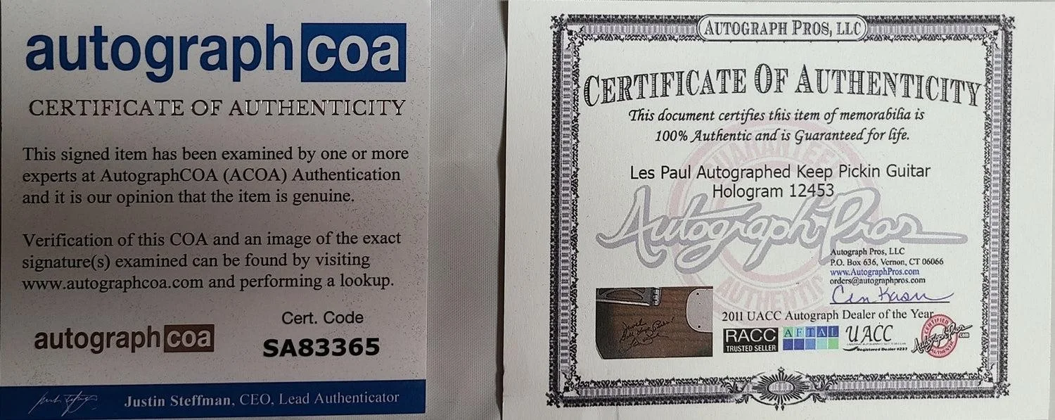 Les Paul Autographed To Jewel Vintage Stella Harmony Acoustic Guitar UACC AFTAL, изображение 5