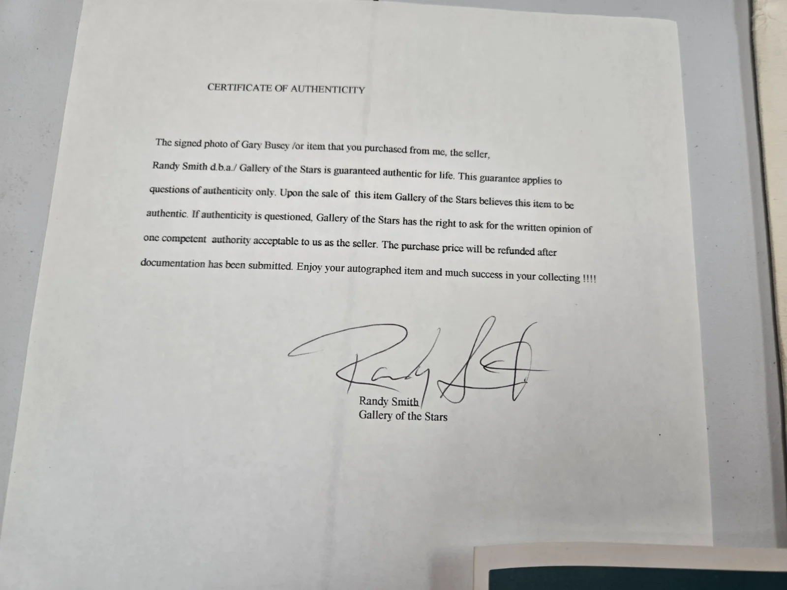 GARY BUSEY — THE BUDDY HOLLY STORY PRESS MATERIAL PACKET W/GARY BUSEY AUTOGRAPH & COA, image 3