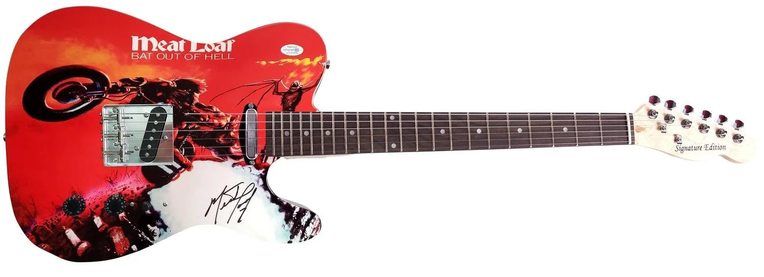 Meat Loaf Autographed Bat Out Of Hell Album LP Graphics Guitar Exact Video Proof, изображение 3