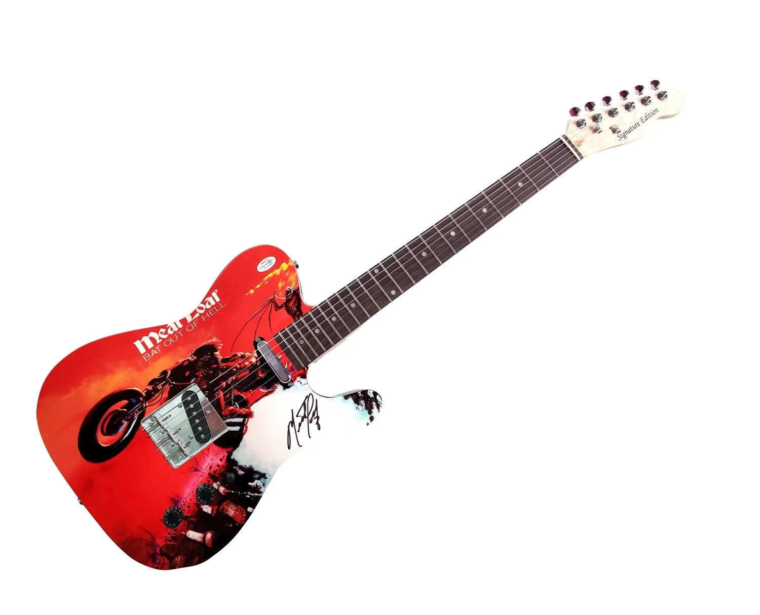Meat Loaf Autographed Bat Out Of Hell Album LP Graphics Guitar Exact Video Proof, изображение 2