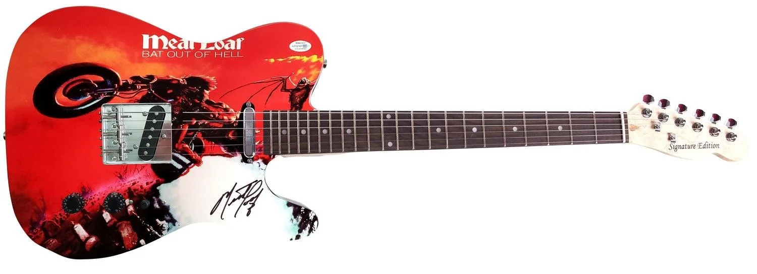 Meat Loaf Autographed Bat Out Of Hell Album LP Graphics Guitar Exact Video Proof, изображение 3