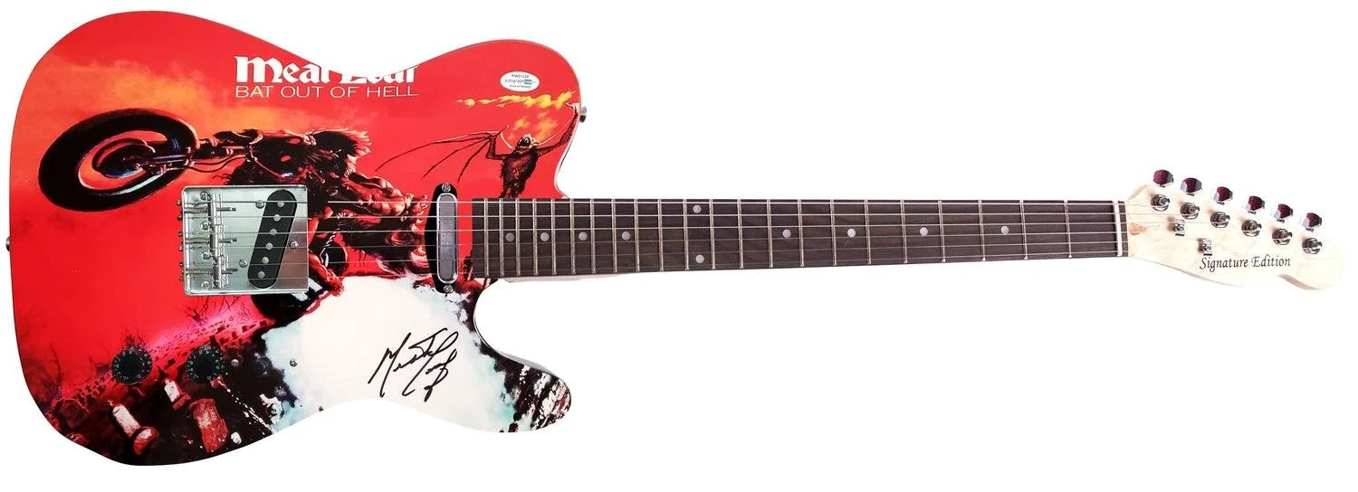 Meat Loaf Autographed Bat Out Of Hell Album LP Graphics Guitar Exact Video Proof, изображение 3