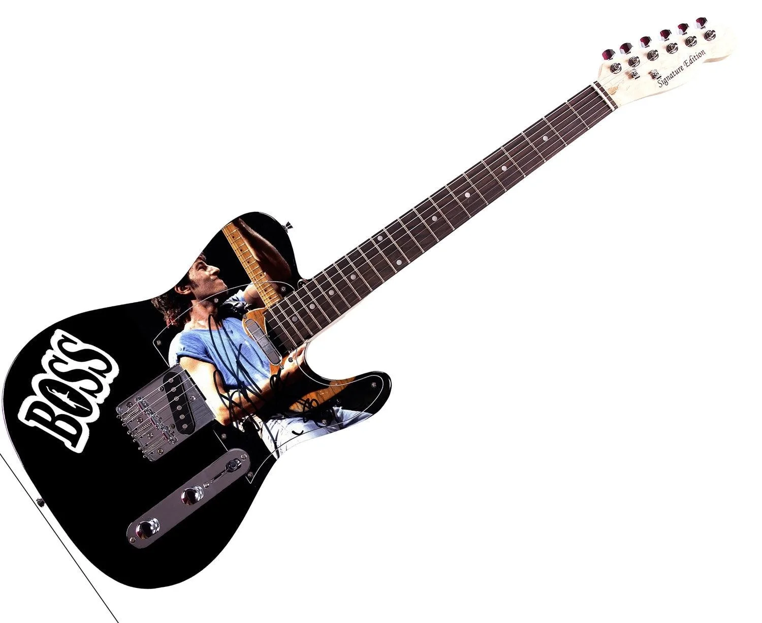 Bruce Springteen Signed Live Concert Photo W Rare Sketch Graphics Guitar, изображение 3