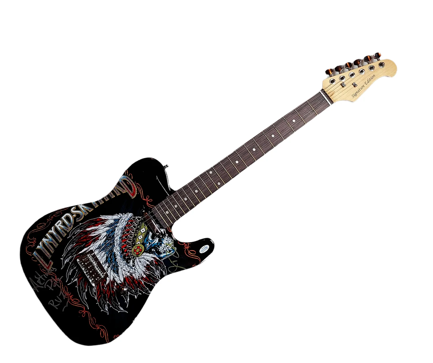Lynyrd Skynyrd Signed Autographed Custom Graphics Guitar AFTAL UACC ACOA, image 3
