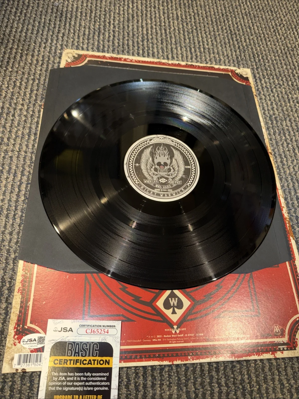 Ricky Warwick Signed Autographed Record When Life Was Hard… Vinyl Record W/ JSA, image 4