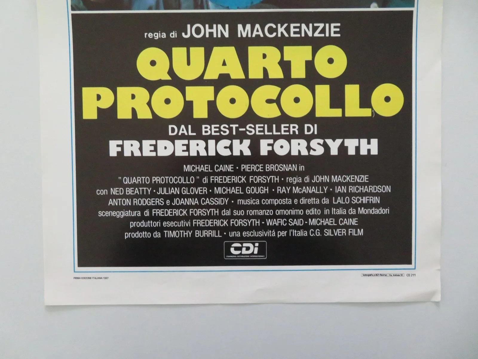THE FOURTH PROTOCOL ITALIAN LOCANDINA POSTER MICHAEL CAINE PIERCE BROSNAN 1987, изображение 4