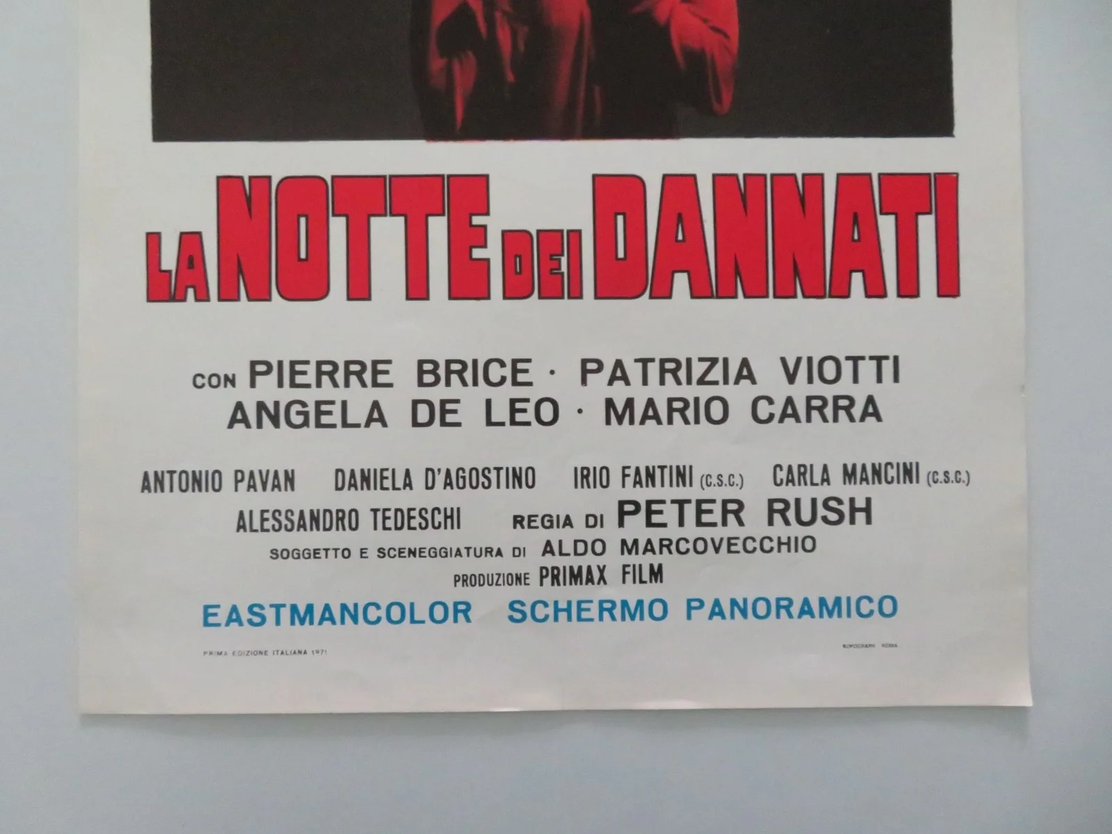 NIGHT OF THE DAMNED ITALIAN LOCANDINA POSTER PIERRE BRICE PATRIZIA VIOTTI 1971, изображение 4