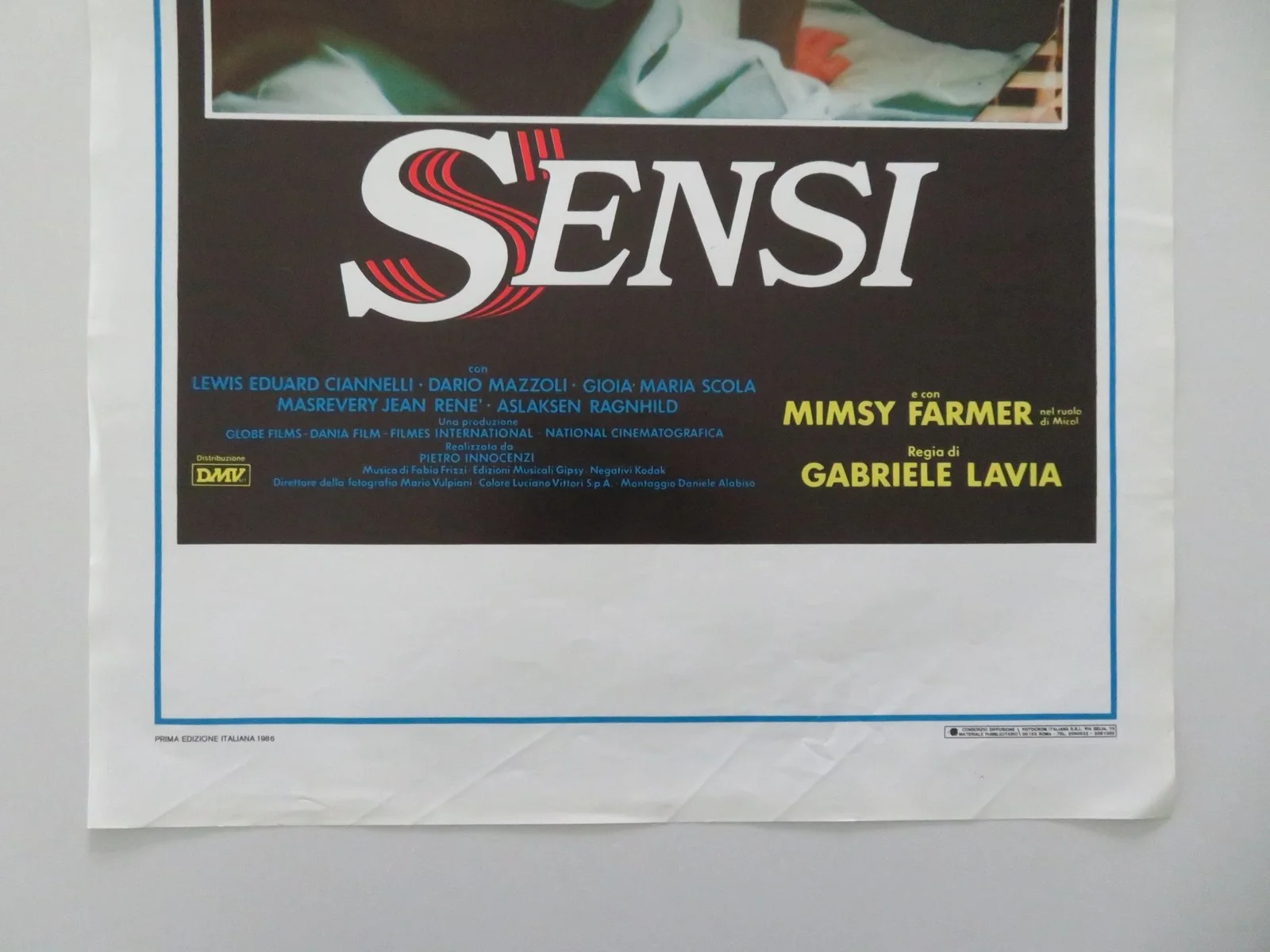 EVIL SENSES ITALIAN LOCANDINA POSTER MONICA GUERRITORE GABRIELE LAVIA 1986, изображение 4
