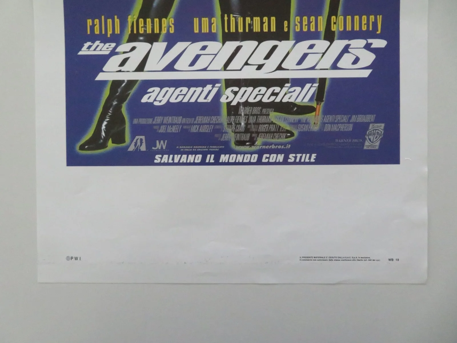 THE AVENGERS ITALIAN LOCANDINA POSTER RALPH FIENNES UMA THURMAN 1998, изображение 4