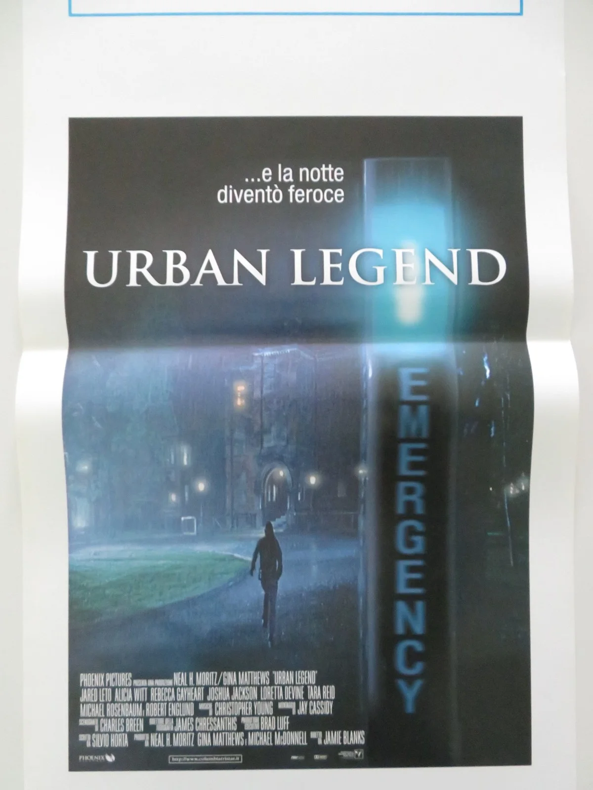 URBAN LEGEND ITALIAN LOCANDINA POSTER JARED LETO ALICIA WITT 1998, изображение 3