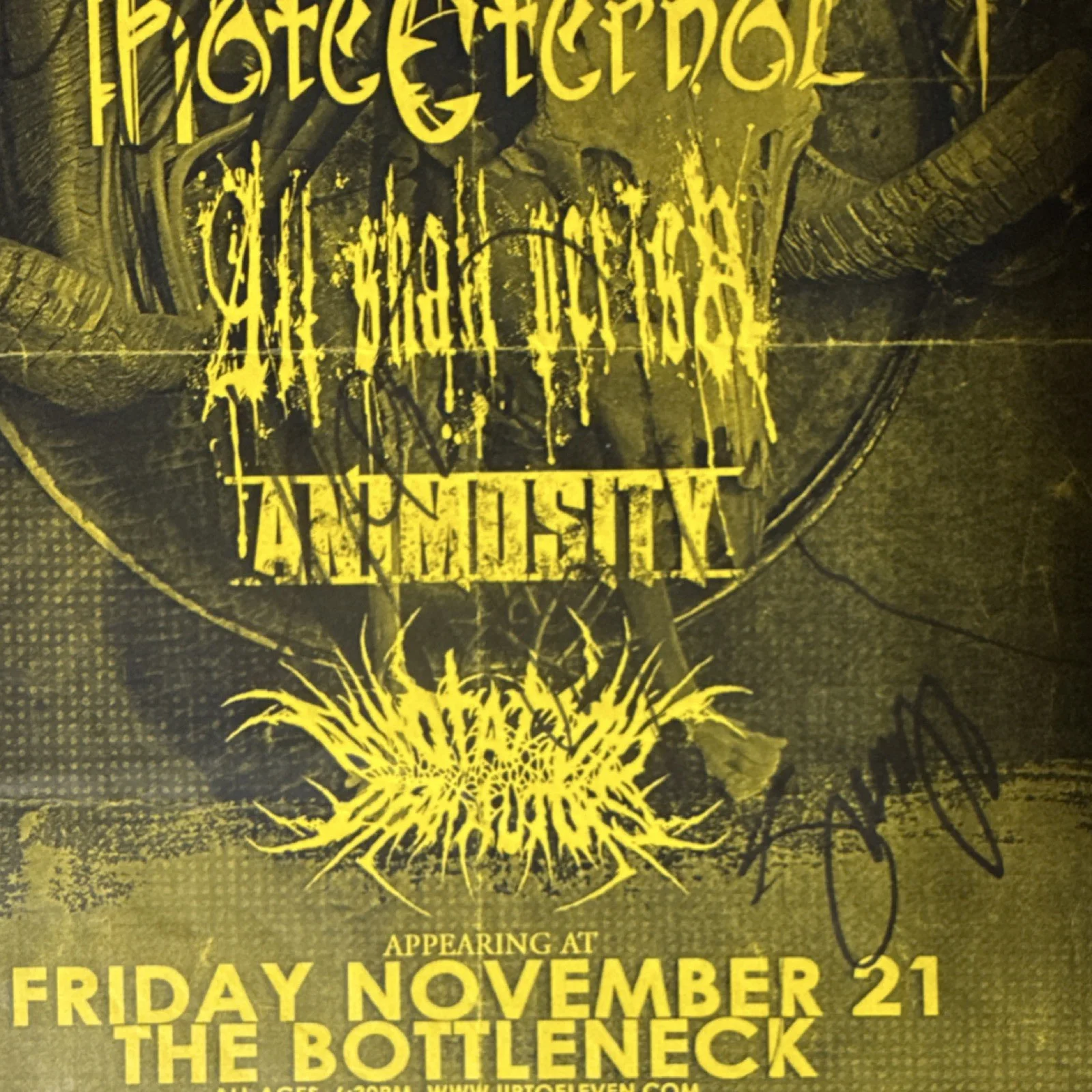 Job For A Cowboy Hate Eternal All Shall Perish Animosity Signed Original Flyer, изображение 3