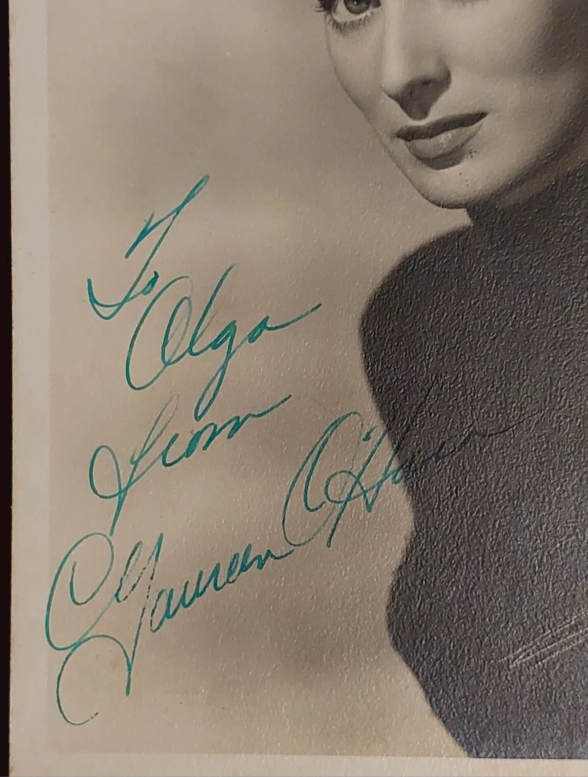 Maureen O'Hara — Maureen O'Hara 7x5 Mary Kate Danaher (John Wayne) Hand Signed Autographed Photo, image 3