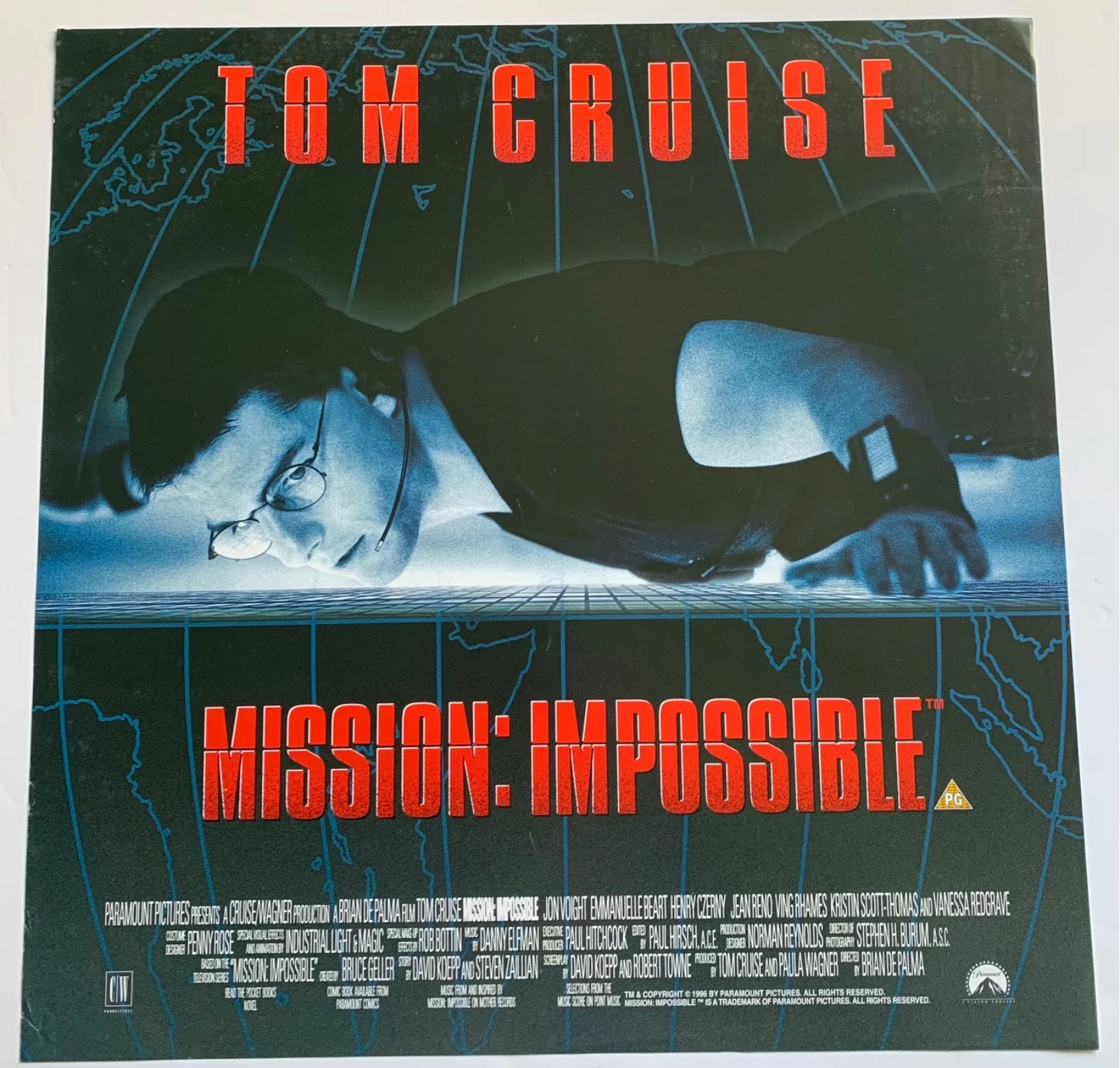 MISSION IMPOSSIBLE / VINTAGE VIDEO FILM POSTER 1990’S BRITISH TOM CRUISE, image 2
