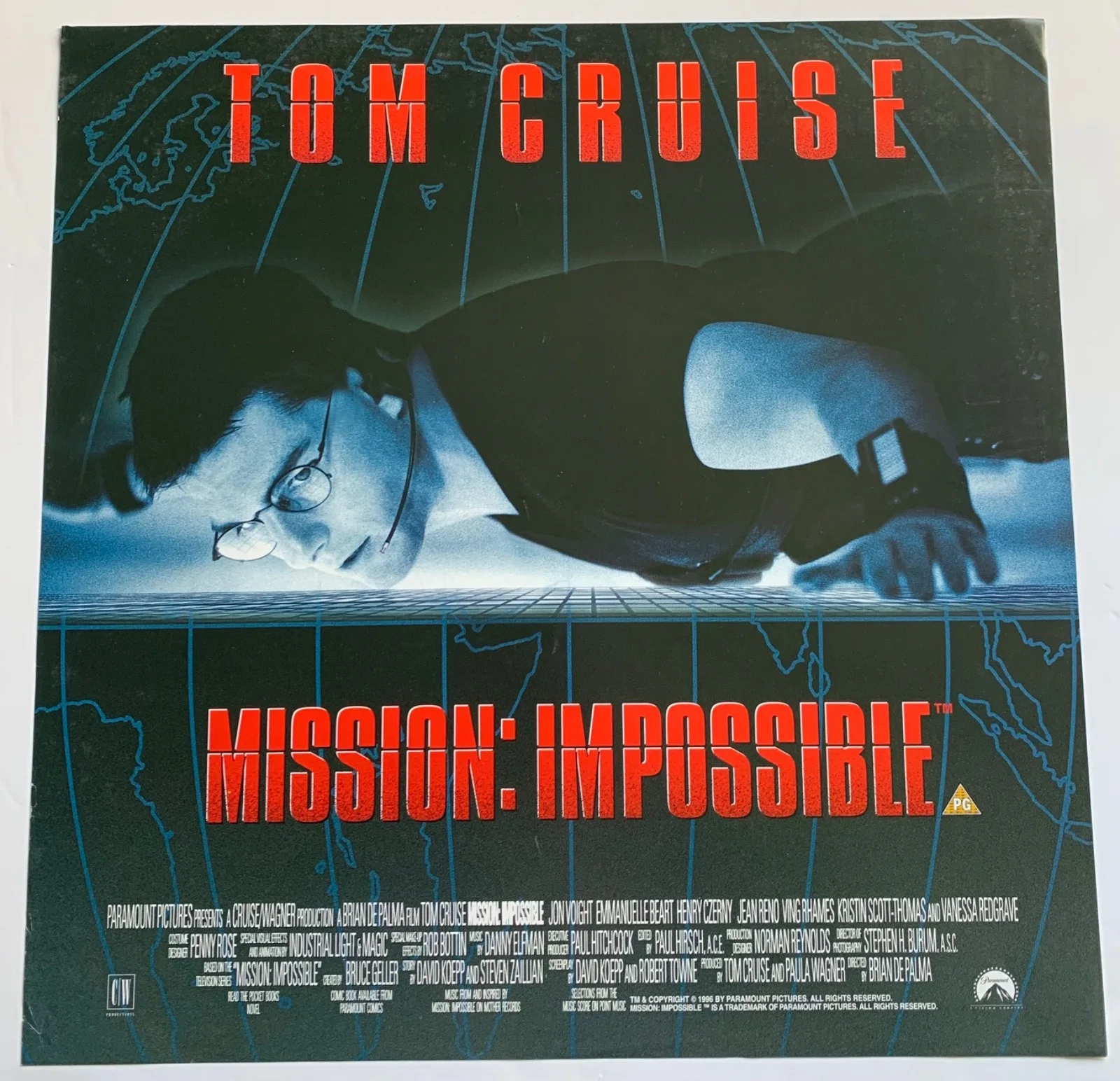 MISSION IMPOSSIBLE / VINTAGE VIDEO FILM POSTER 1990’S BRITISH TOM CRUISE, image 3