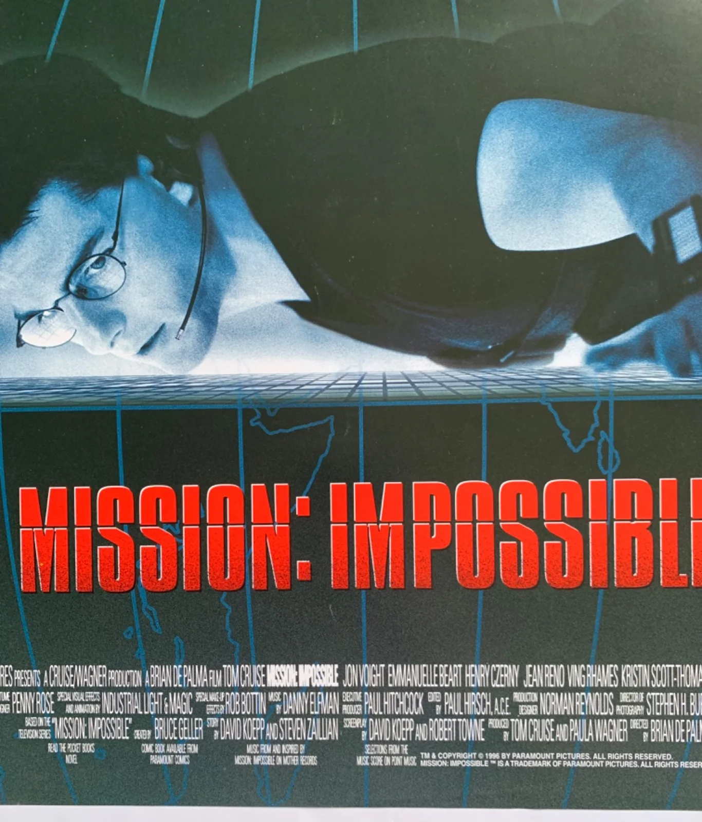 MISSION IMPOSSIBLE / VINTAGE VIDEO FILM POSTER 1990’S BRITISH TOM CRUISE, image 5