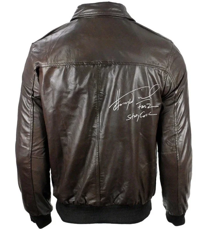 Henry Winkler — Henry Winkler Autographed Happy Days Fonzie Leather Jacket with Stay Cool - Fonz