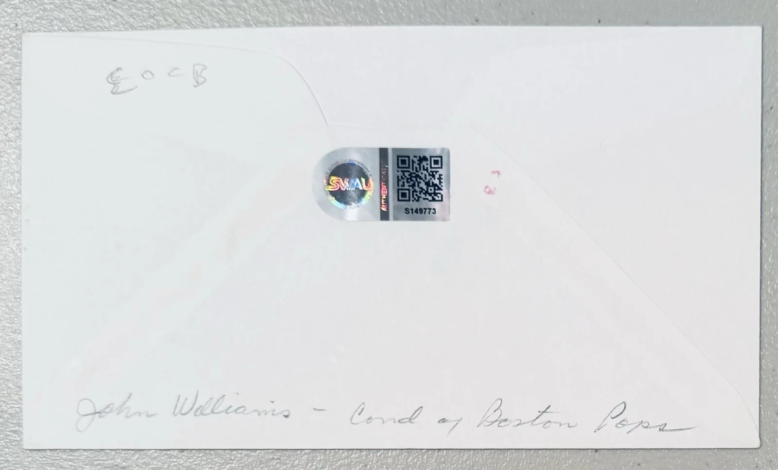 John Williams Signed Autographed First Day Cover SWAU Authenticated Star Wars, image 2