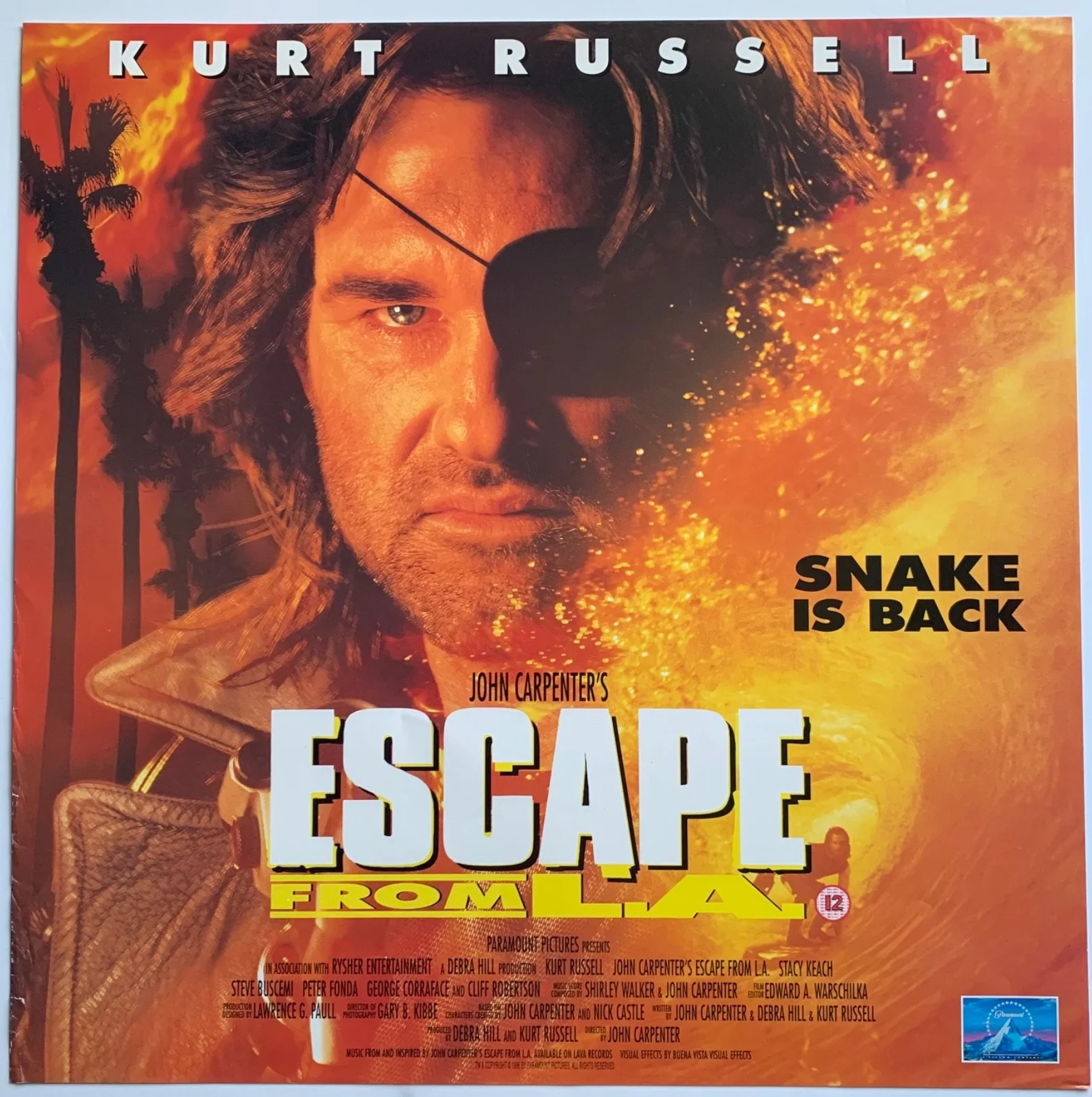 ESCAPE FROM L..A / VINTAGE VIDEO FILM POSTER 1990’S BRITISH KURT RUSSELL, изображение 2