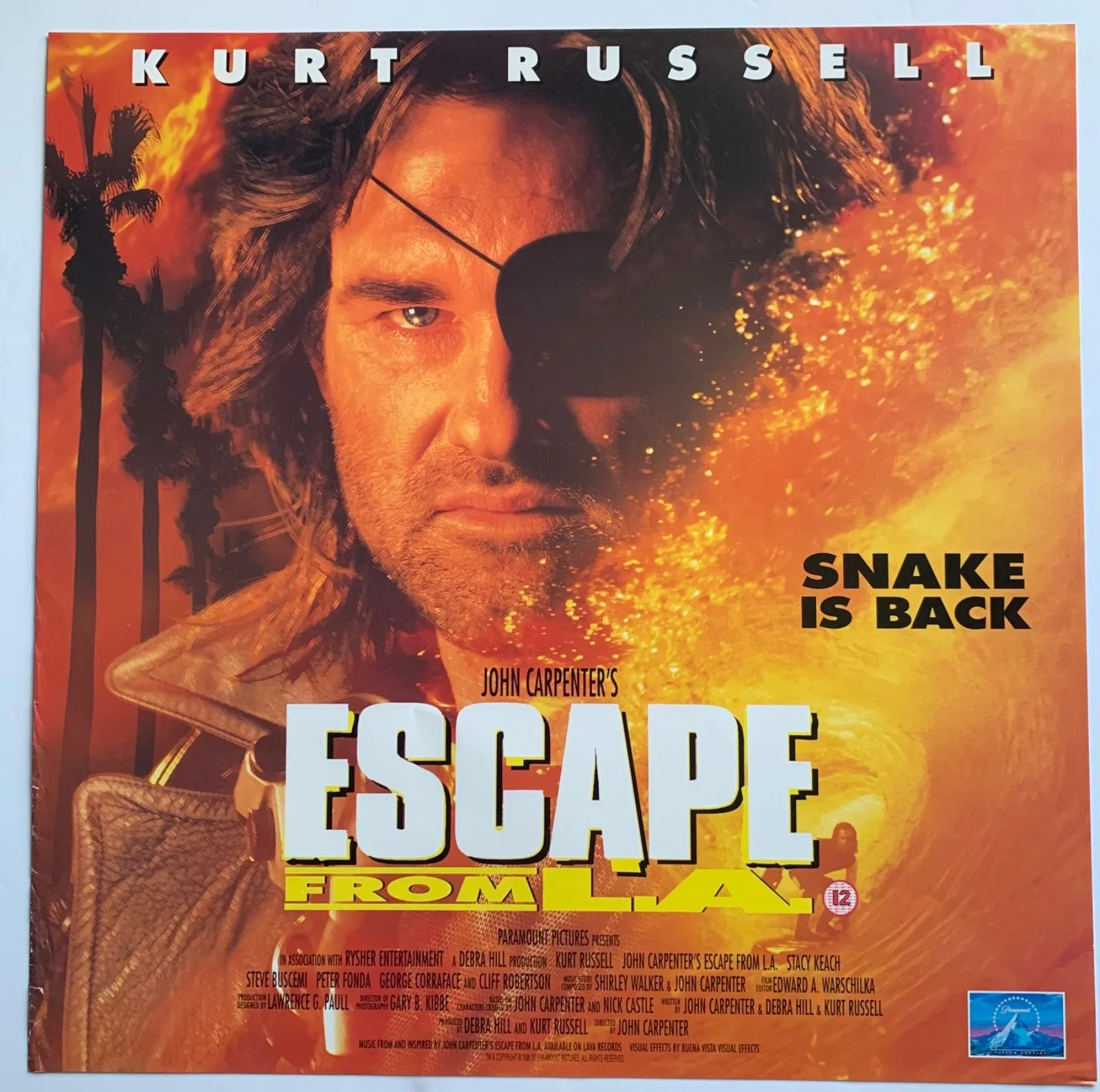 ESCAPE FROM L..A / VINTAGE VIDEO FILM POSTER 1990’S BRITISH KURT RUSSELL, изображение 4