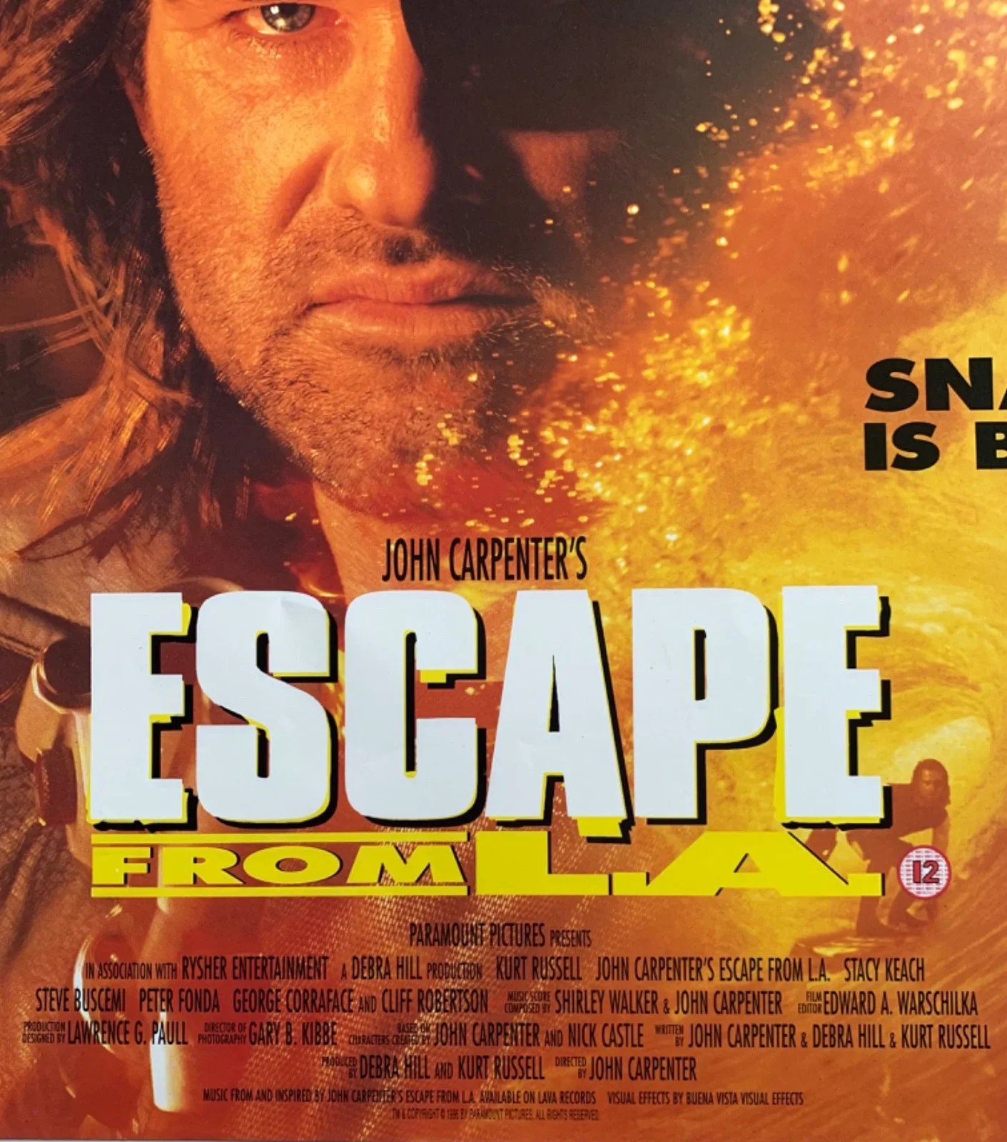 ESCAPE FROM L..A / VINTAGE VIDEO FILM POSTER 1990’S BRITISH KURT RUSSELL, изображение 5
