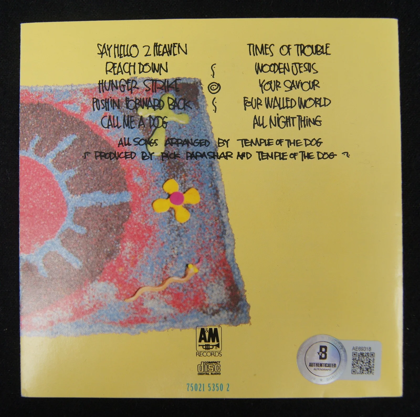 Chris Cornell — CHRIS CORNELL AUTOGRAPHED Temple Of The Dog CD BECKETT AUTHENTIC BAS, image 3