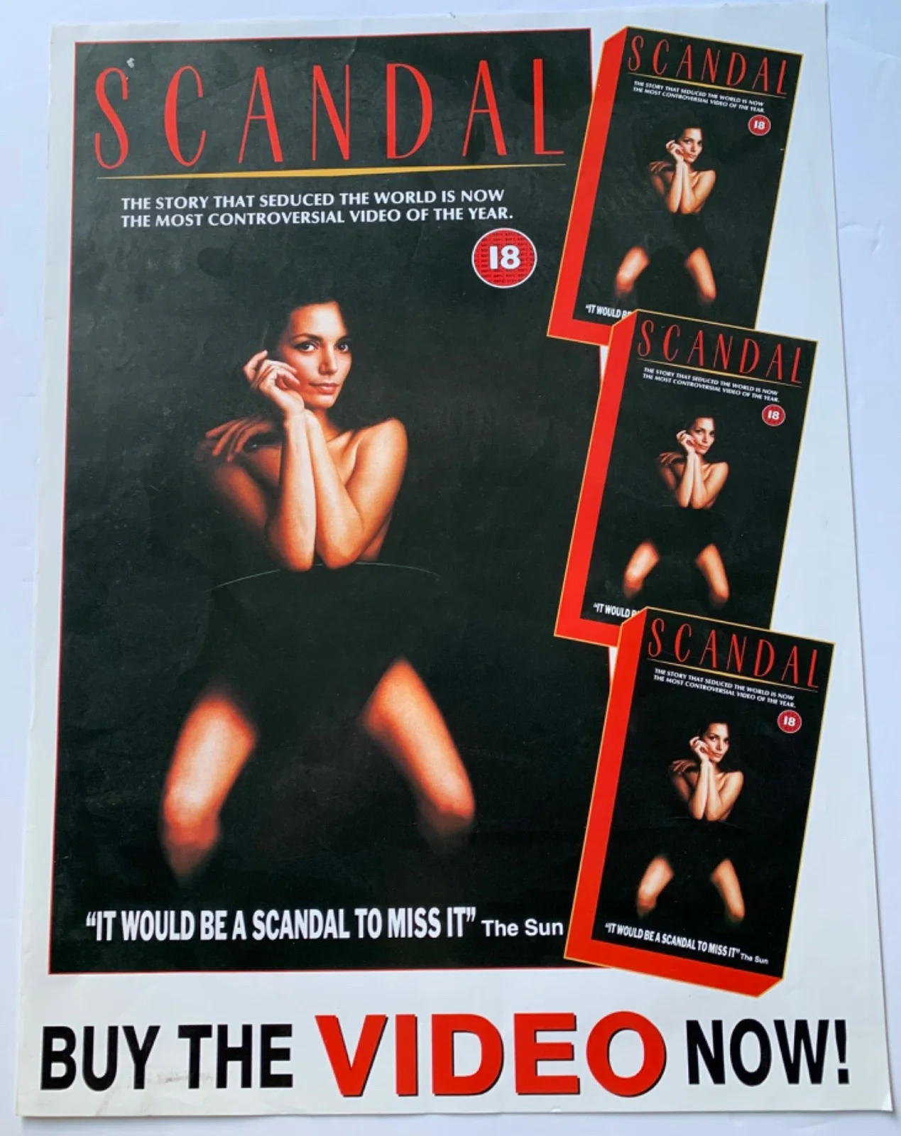SCANDAL / VINTAGE VIDEO FILM POSTER 1989 BRITISH ORIGINAL JOANNE WHALLEY, изображение 2