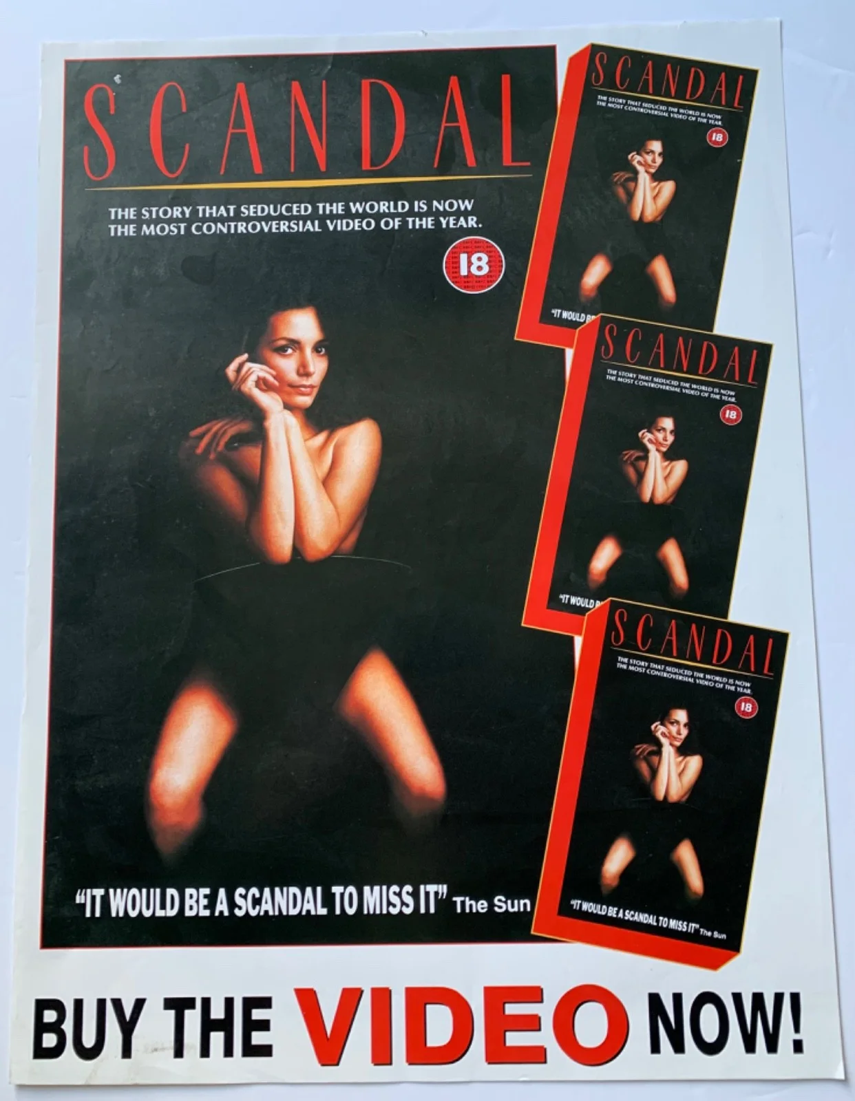 SCANDAL / VINTAGE VIDEO FILM POSTER 1989 BRITISH ORIGINAL JOANNE WHALLEY, изображение 3