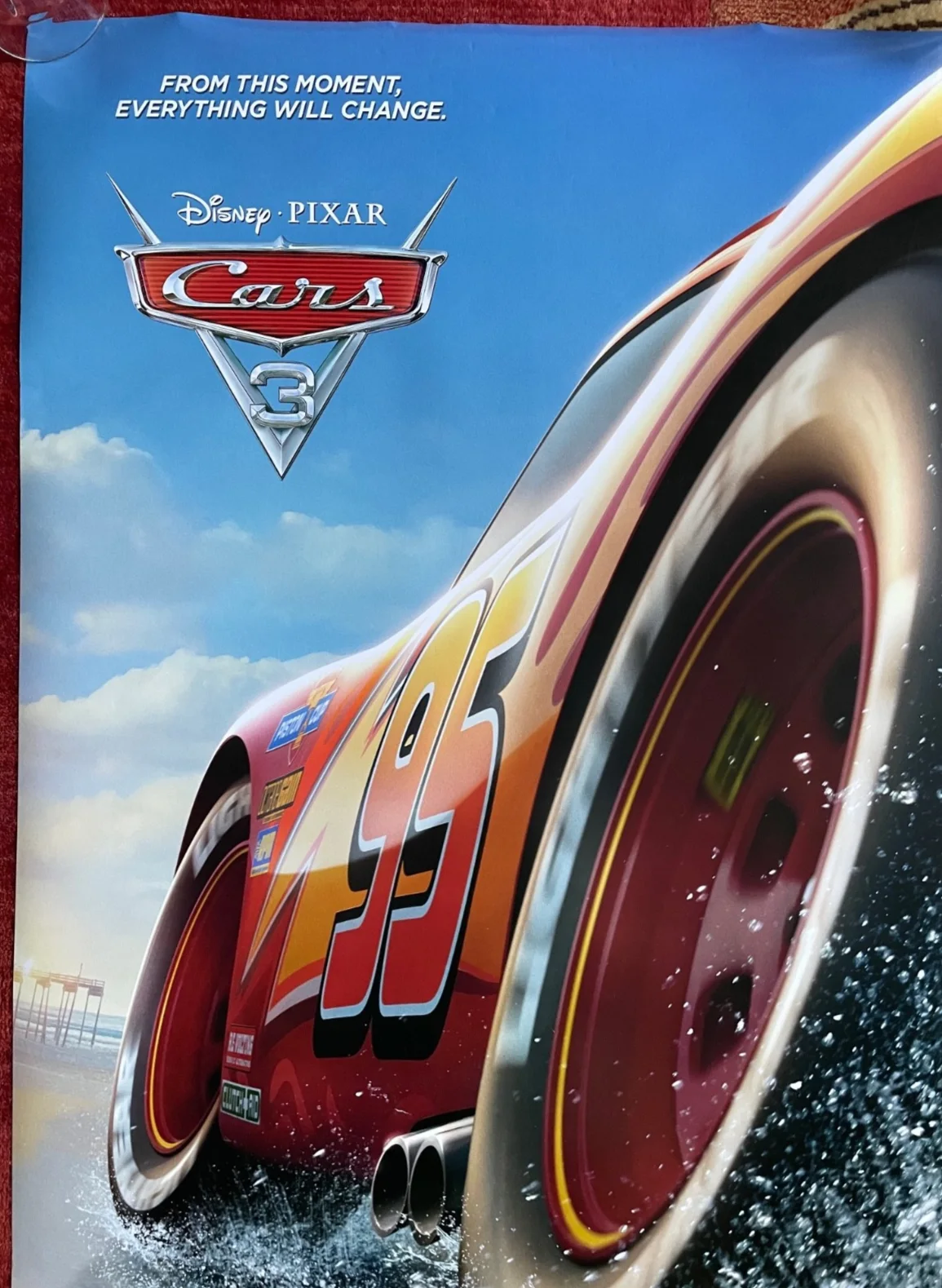 CARS 3 (2017) Pixar UK Advance Teaser One Sheet Movie Film Poster Owen Wilson, изображение 2
