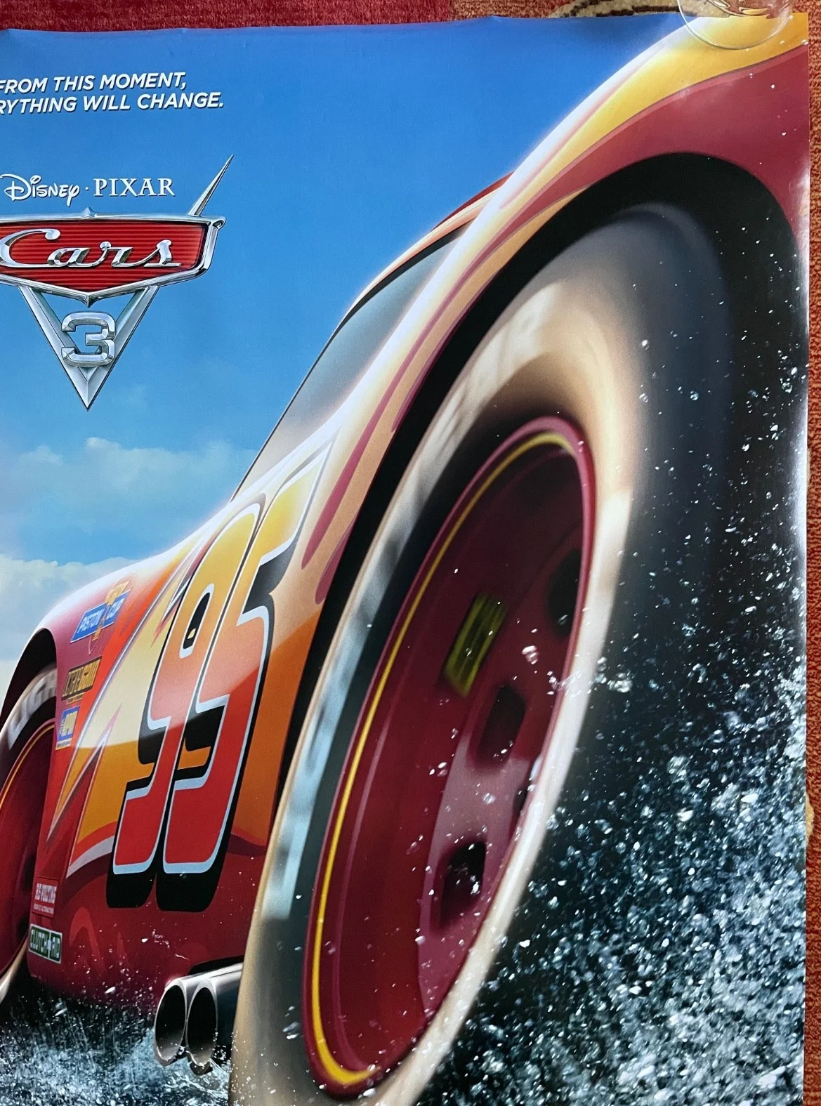CARS 3 (2017) Pixar UK Advance Teaser One Sheet Movie Film Poster Owen Wilson, изображение 3