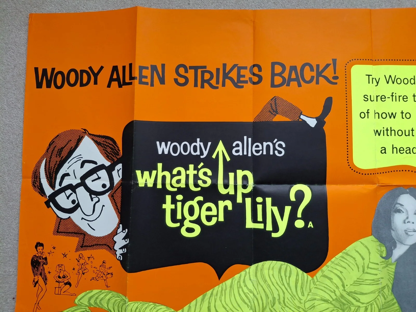 What's Up Tiger Lily Original Film Cinema Movie Quad Poster Woody Allen, изображение 3