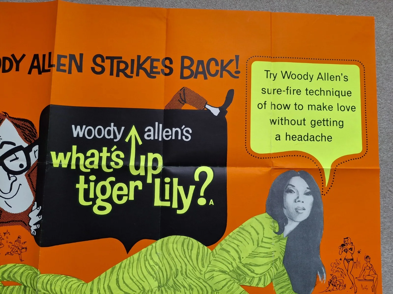 What's Up Tiger Lily Original Film Cinema Movie Quad Poster Woody Allen, изображение 4