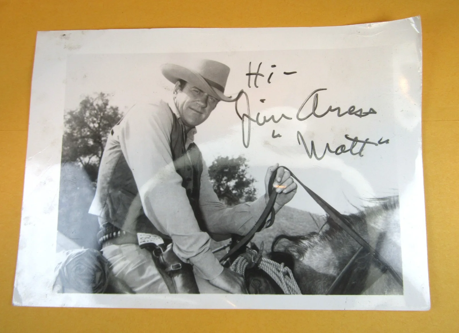 James Arness — Vintage James Arness Autographed Photo Signed 7" x 5" - Matt Dillon Gunsmoke