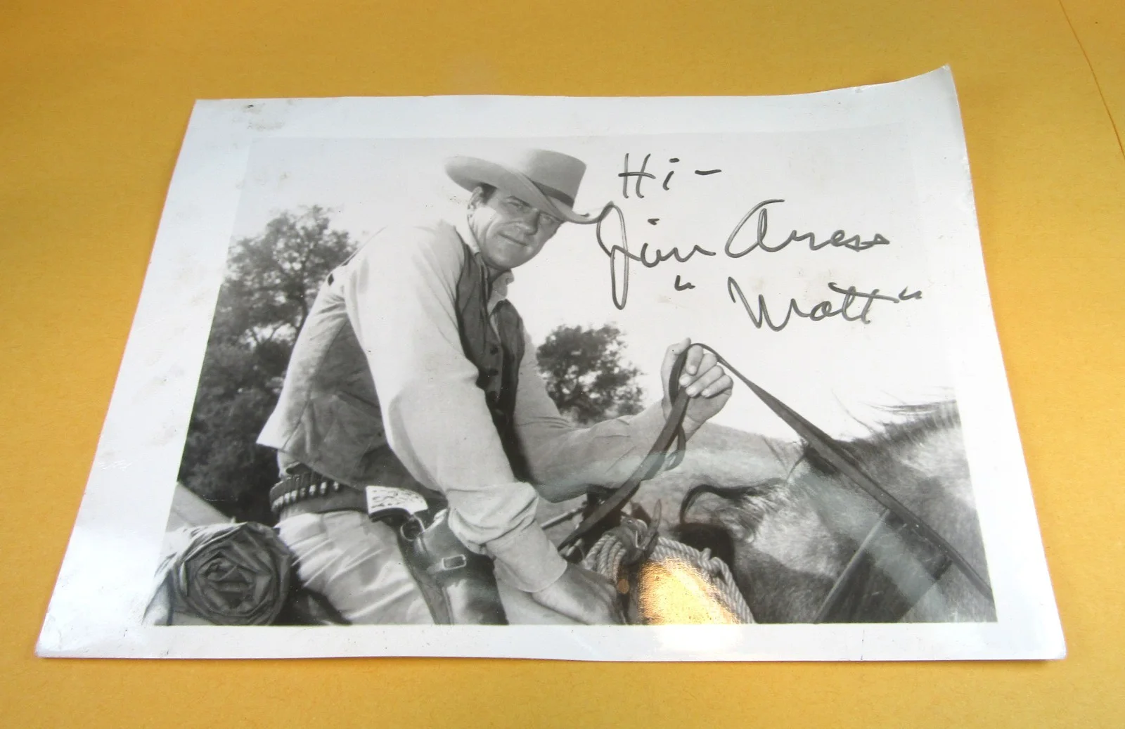 James Arness — Vintage James Arness Autographed Photo Signed 7" x 5" - Matt Dillon Gunsmoke, image 2