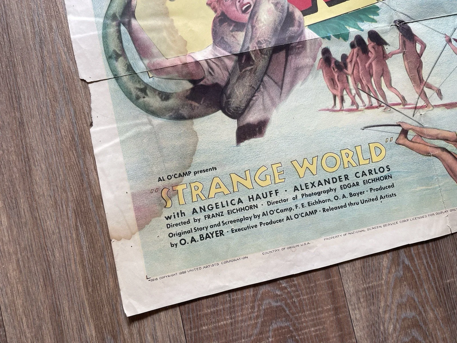 STRANGE WORLD One Sheet Movie Poster, 1950, Headhunters, Jungle Exploitation, изображение 2
