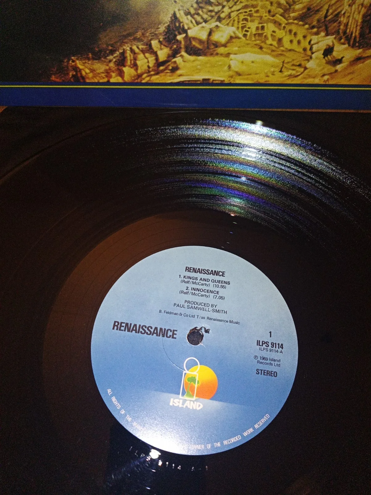 lot of 1969 Renaissance Vinyl LP Record blue rim, image 2
