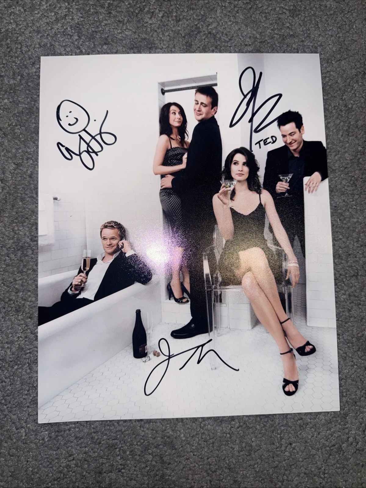 How I Met Your Mother AUTOGRAPH SIGNED 8x10 Jason Segel, Josh Radnor, Alyson H, изображение 2