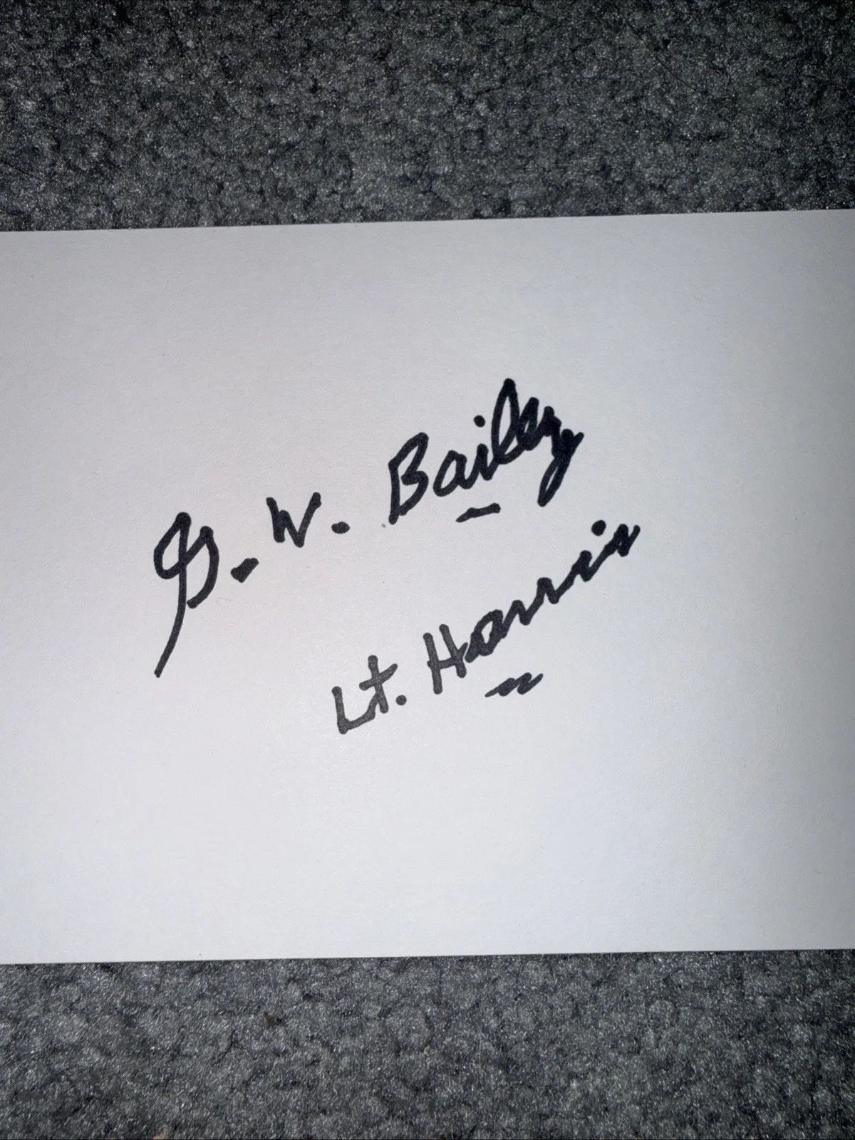 GW Bailey AUTOGRAPH SIGNED Police Academy Index Card MASH, изображение 2
