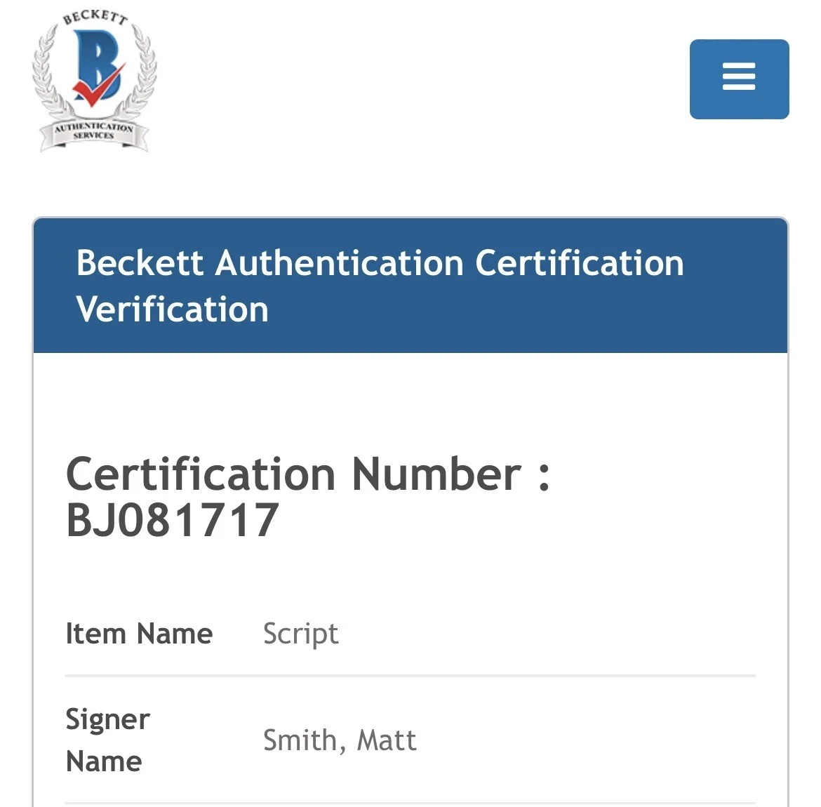 Matt Smith — Matt Smith Signed 8.5x11 Script Cover BAS #BJ081717, image 4