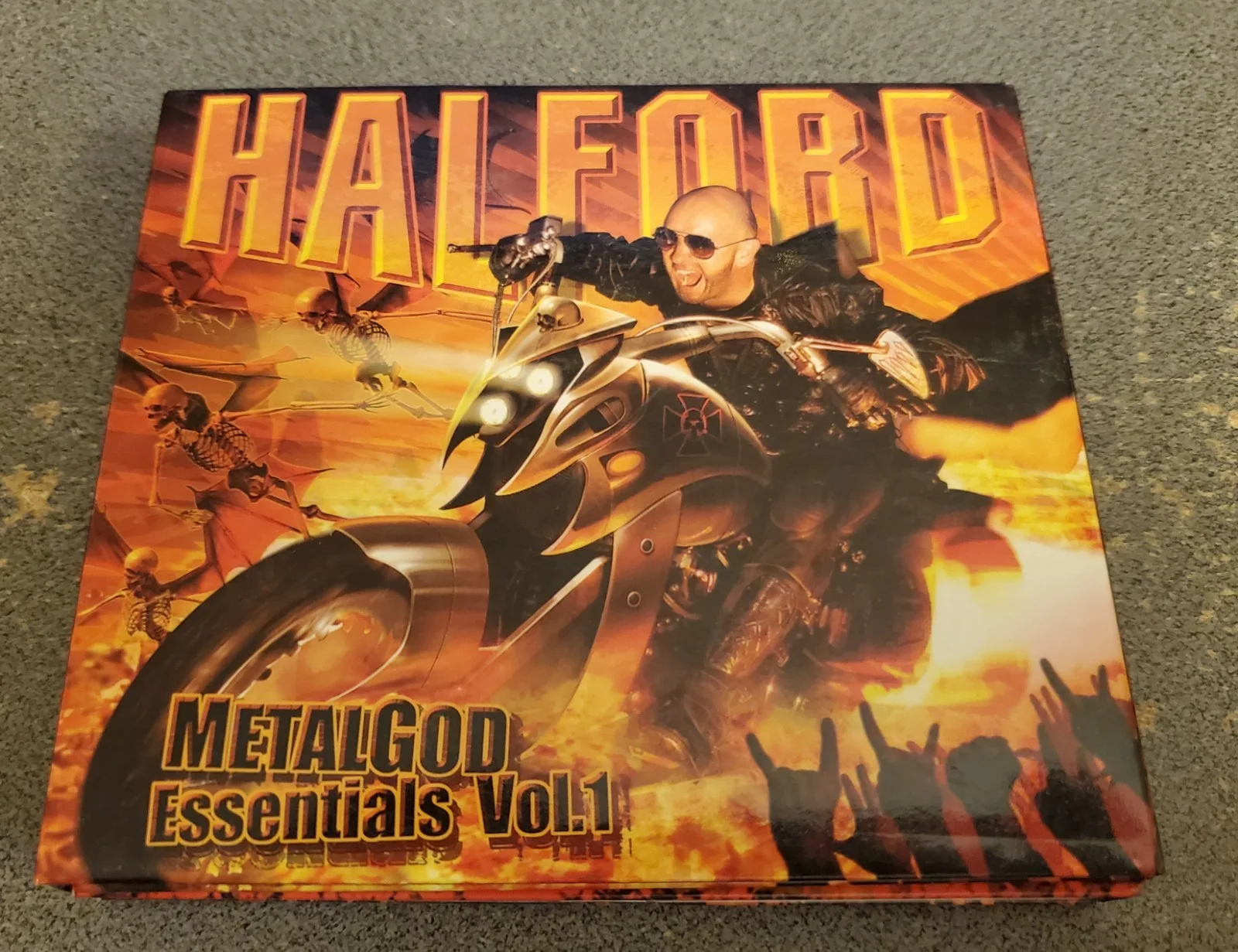 Rob Halford of Judas Priest SIGNED Insert Card Metal God Essentials CD 3 Disc's, image 2