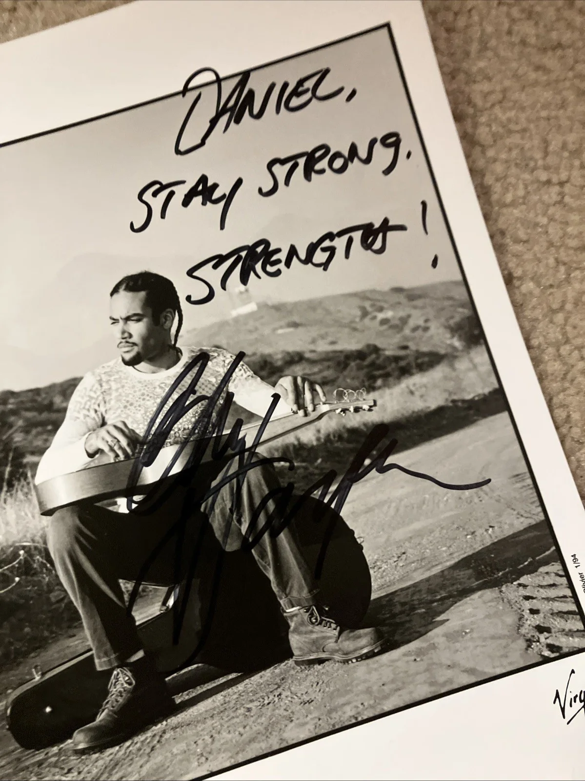 BEN HARPER RARE PHOTO 1994 Promo Press GLOSSY VIRGIN *Autographed* Signed RARE, image 2