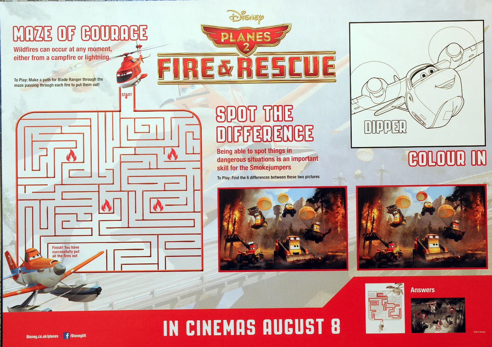 DISNEY PLANES 2 FIRE & RESCUE A3 FILM POSTERS /ACTIVITY SHEETS X 3, image 2