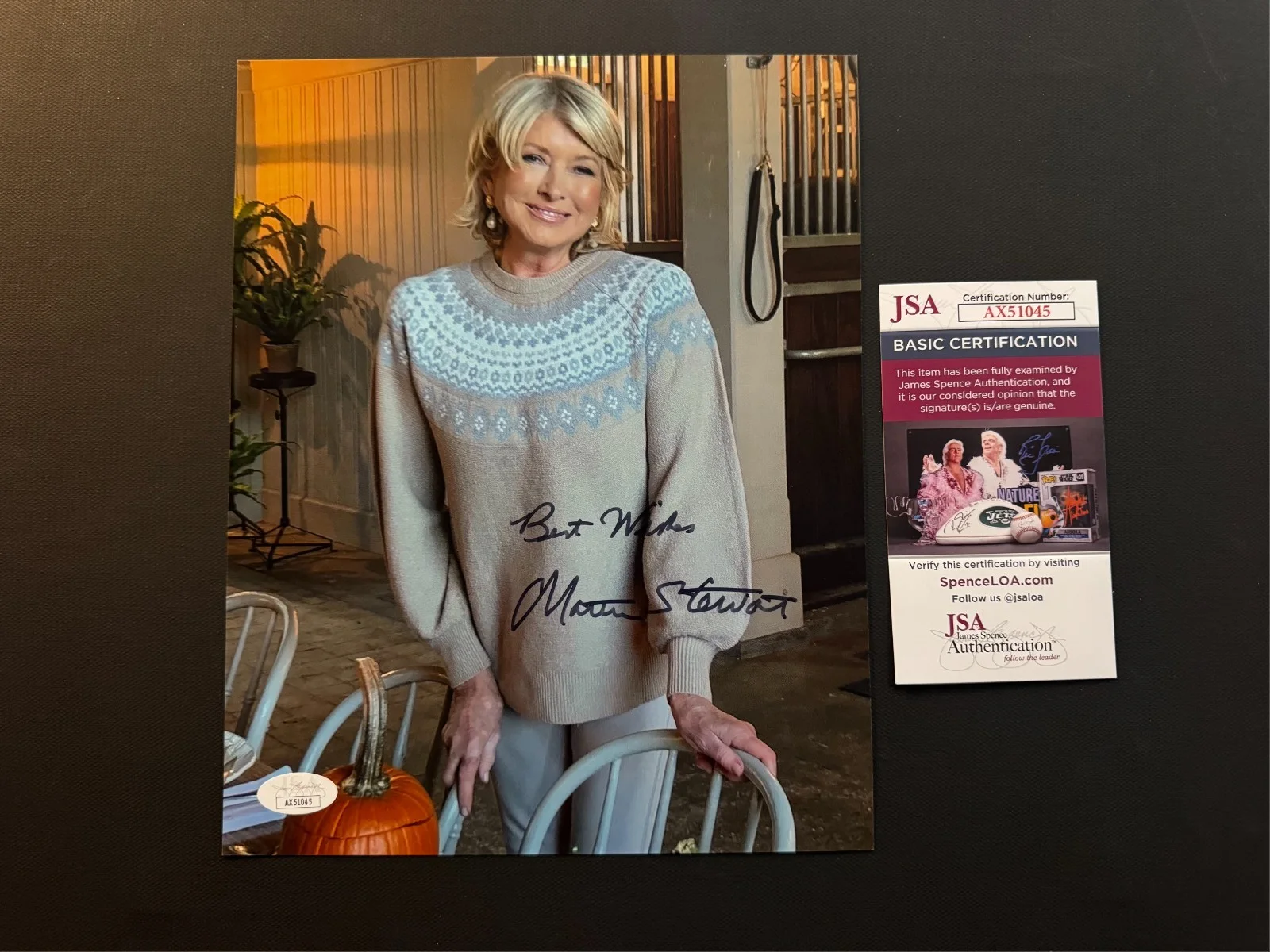 Martha Stewart — Martha Stewart Rare! autographed signed classic living 8x10 photo JSA Spence coa