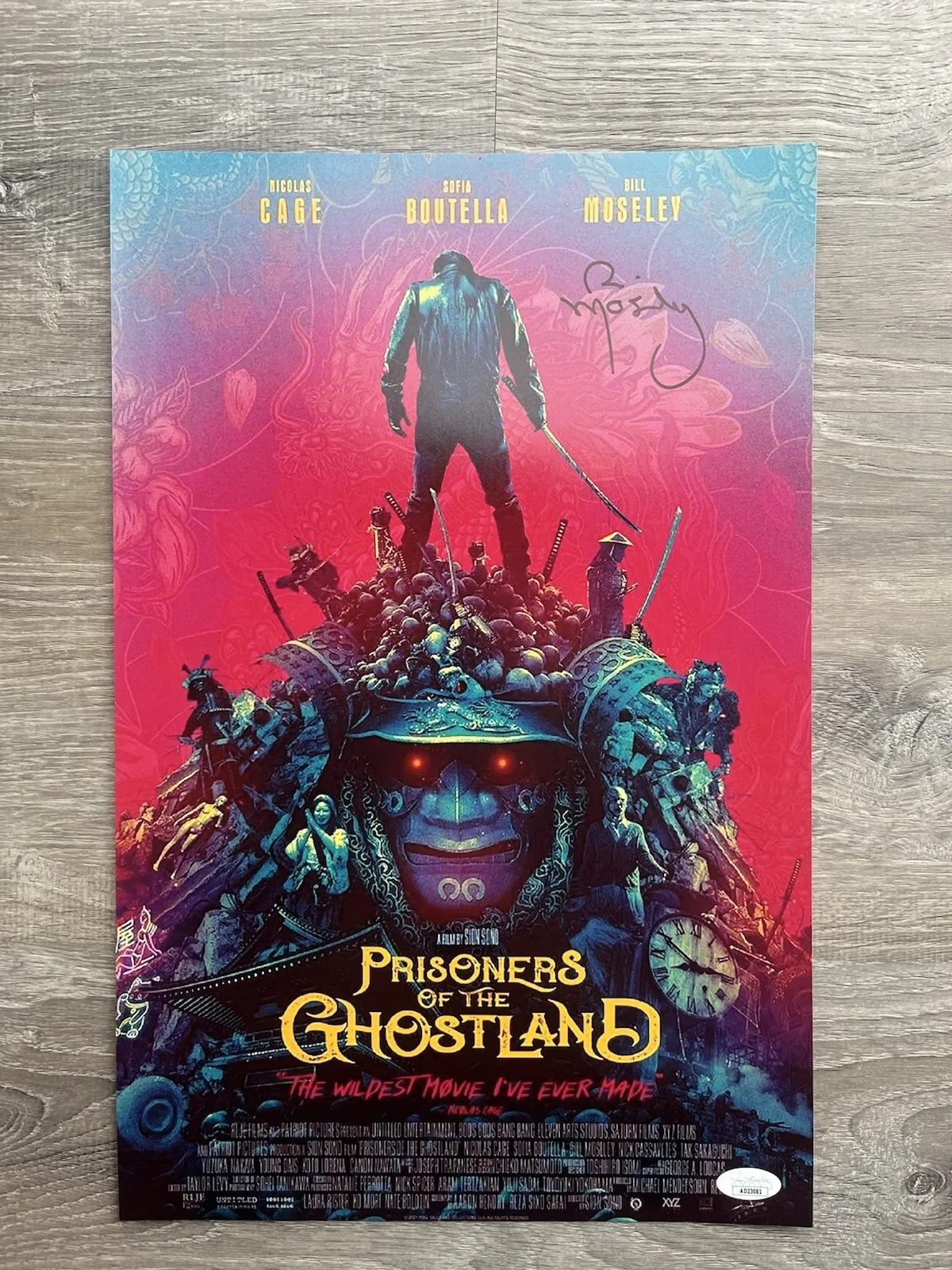 Bill Moseley — Bill Moseley Signed Prisoners of the Ghostland 11x17 Photo JSA COA Nic Cage, изображение 2