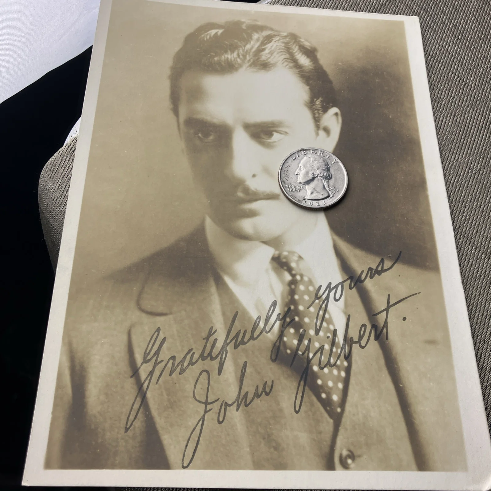 John Gilbert Signed Original Photo 5"X7" Fascimile, image 2