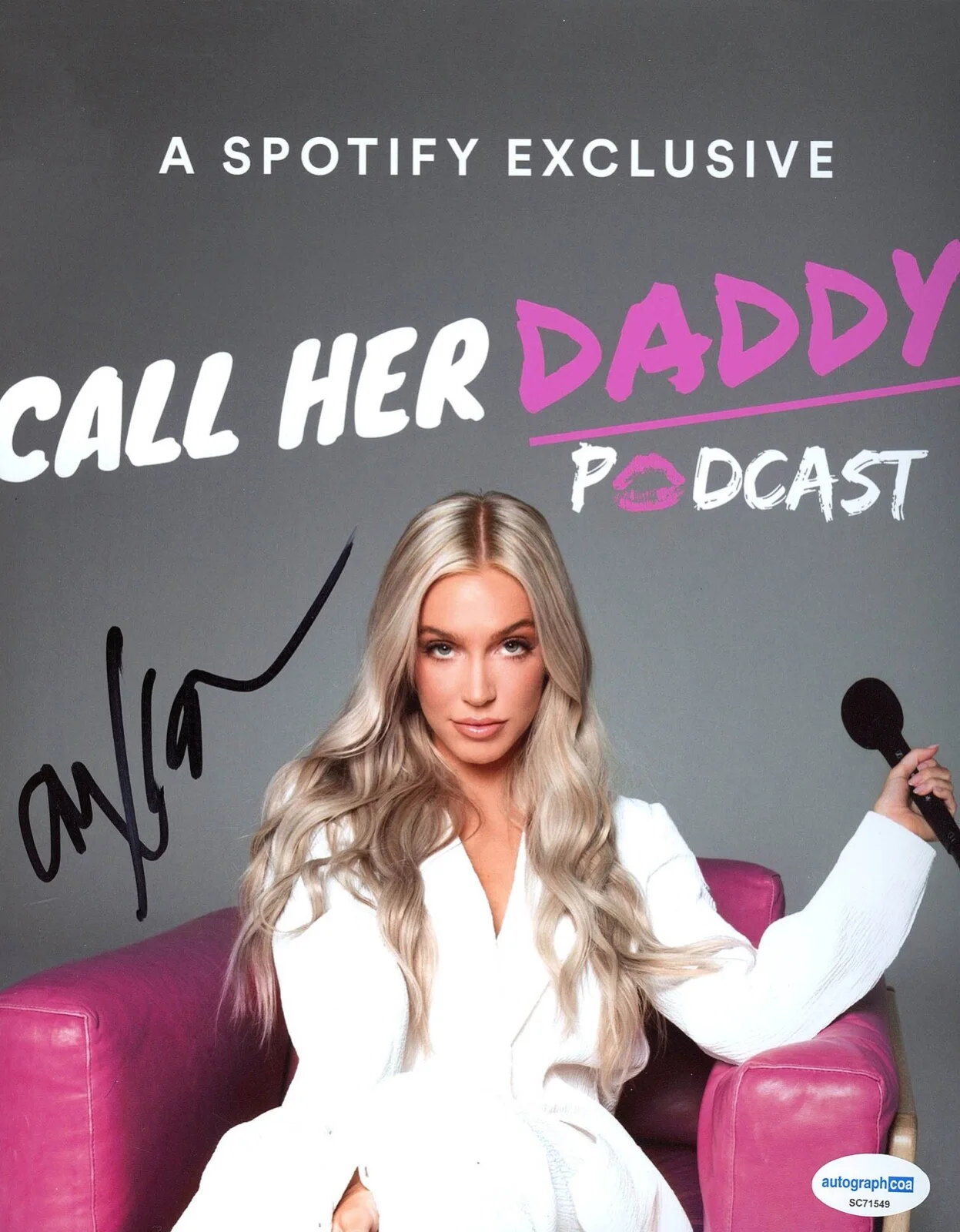 Alex Cooper — Alex Cooper signed "CALL HER DADDY" PODCAST 8x10 Photo EXACT PROOF Spotify ACOA, изображение 4